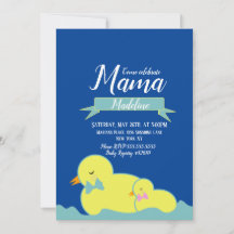 Söta ankors gula blå rosa baby shower