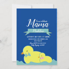 Söta ankors gula blå rosa baby shower inbjudningar