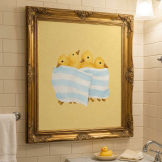 Söta ankungar i handduksnursery poster