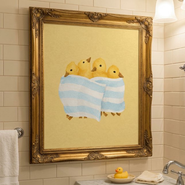 Söta ankungar i handduksnursery poster (Skapare uppladdad)