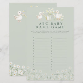 Söta ankungar & tusenskönor Baby Namn Shower Spel