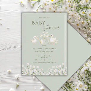 Söta ankungar & tusenskönor Baby Shower Inbjudningar
