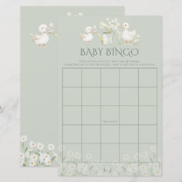 Söta ankungar & tusenskönor Bingo Baby Shower-spel