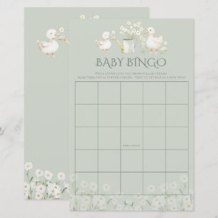 Söta ankungar & tusenskönor Bingo Baby Shower-spel