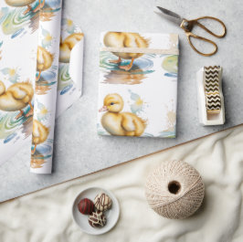 Söta ankungens könsneutrala babyfirande presentpapper