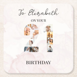 Söta anpassade familjefoto  underlägg papper kvadrat