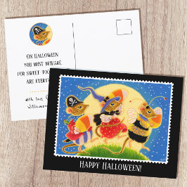 Söta anpassade godis majsmöss Halloween Vykort