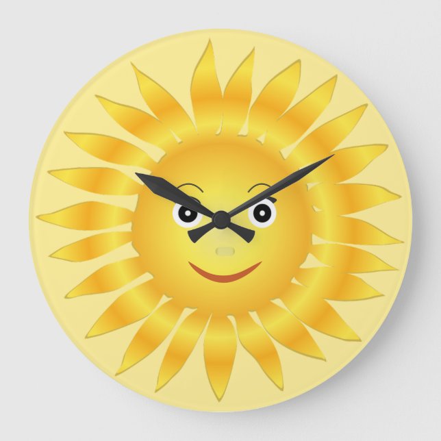 Söta Ansikte i Sol Stor Klocka (Framsida)