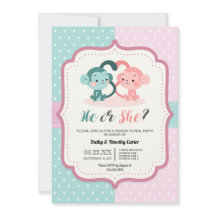 Söta apan polka dots gender avslöjar party hjärtan