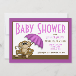 Söta apels Purple Baby Shower-inbjudningar Inbjudningar