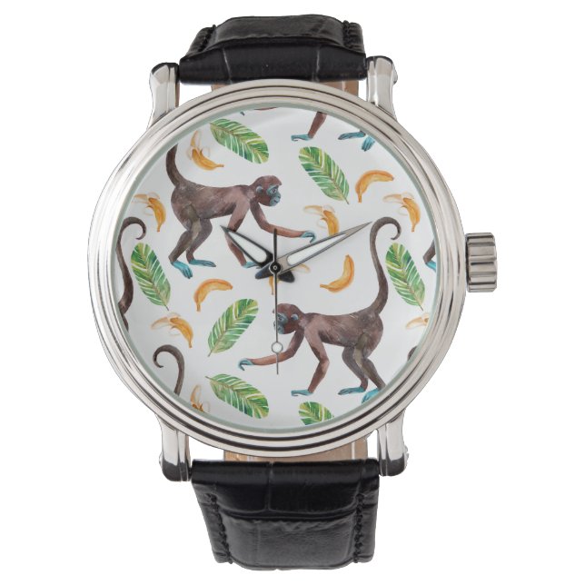 Söta apor Juggling Bananas Armbandsur (Framsida)