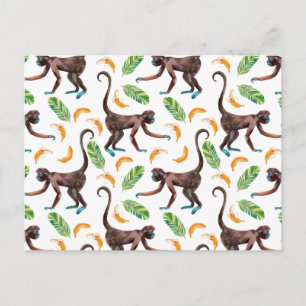 Söta apor Juggling Bananas Vykort