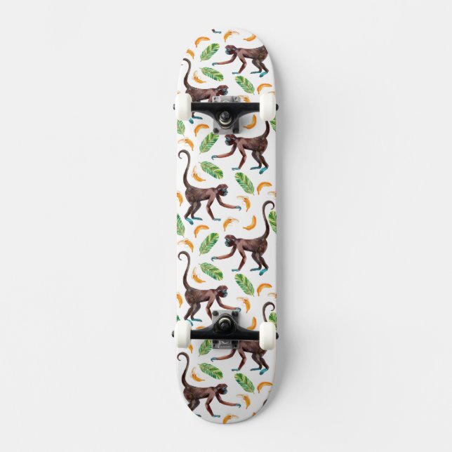 Söta apor som jonglerar bananer skateboard bräda 20 cm (Framsida)