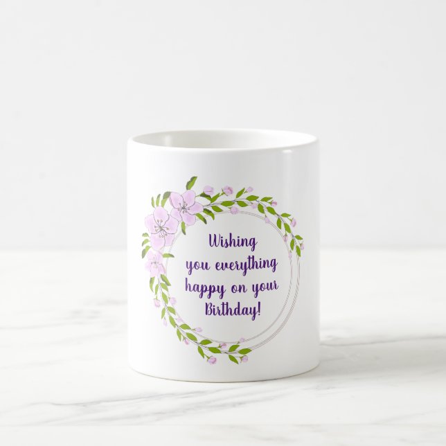 Söta äppelträd blommor födelsedag Minimalist  Kaff Kaffemugg (Center)