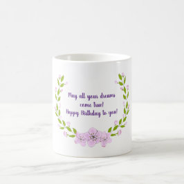 Söta äppelträd blommor födelsedag Minimalistisk Kaffemugg