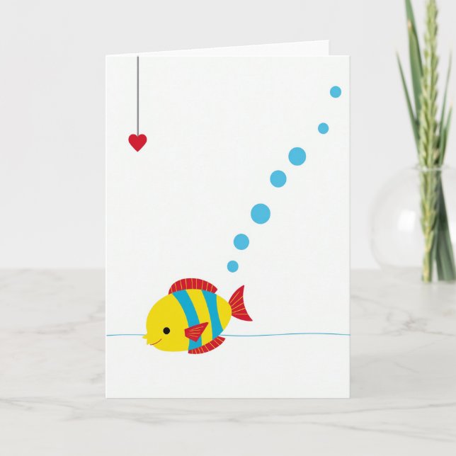 Söta Aquatic Kärlekskort Kort (Framsida)