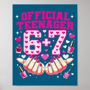 Söta År Gamla Flickor Tonåring Naglar Poster