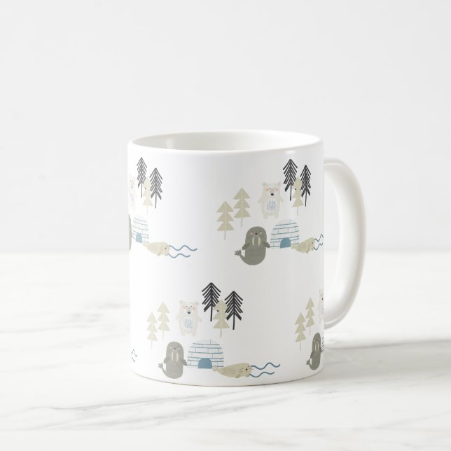 Söta Arktiska Vinterdjur Kaffemugg (Framsida höger)
