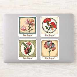 Söta ärter Blommor Groovy Retro Personlig Klistermärken