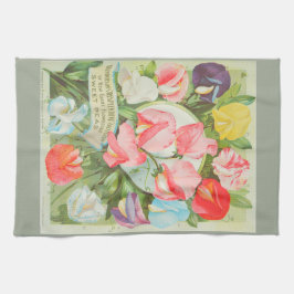 Söta ärtor: 1906 kärnar ur katalogillustrationen kökshandduk