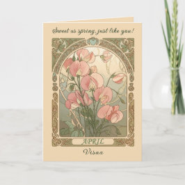 Söta ärtor Födelsemånadsblomma Motiv Kort