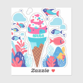 Söta aruba och rev klistermärken