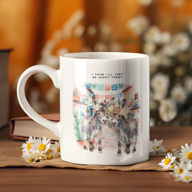 Söta åsnor | Glad liten muggmonogram Kaffemugg (Skapare uppladdad)