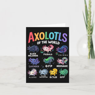 Söta Axolotler Från Hela Världen Kawaii Axolotl Sö Kort