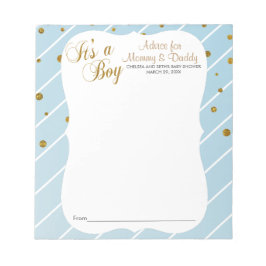 Söta Baby blue konfetti och Guld - Råd Anteckningsblock