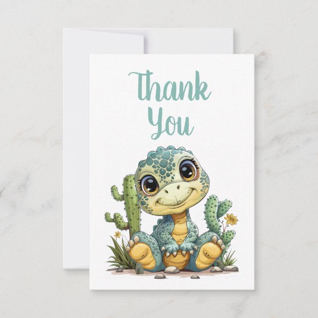 Söta Baby Dinosaur Tacksamhetskort   Tack Kort (Framsida)