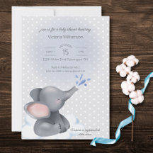 Söta Baby Elefant Bebis Shower