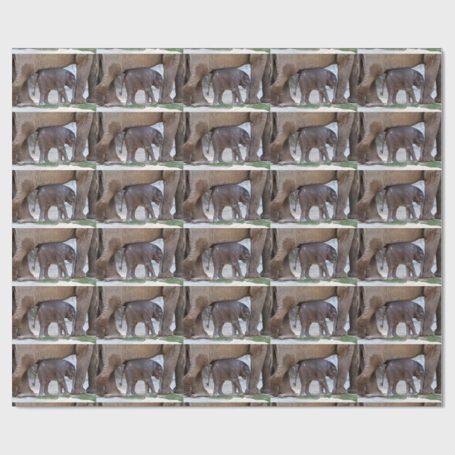 Söta Baby Elefant Presentpapper (Platt)