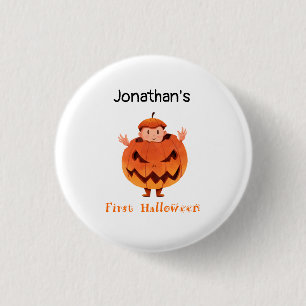 Söta Baby först Halloween Jack o lantern Knapp
