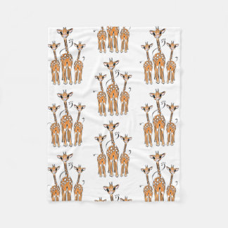 Söta baby-giraffer, safari-djur fleecefilt