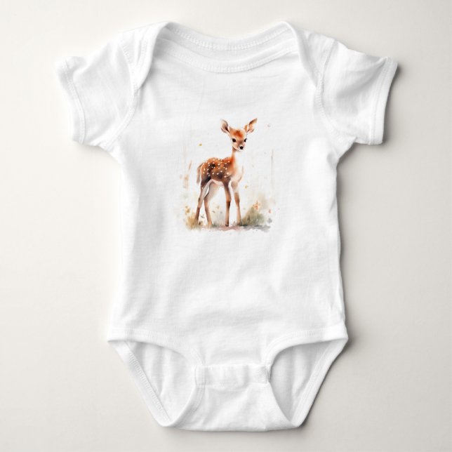 Söta Baby Hjort, med bakgrund T Shirt (Framsida)
