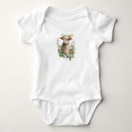 Söta Baby Lamb med blommor T Shirt