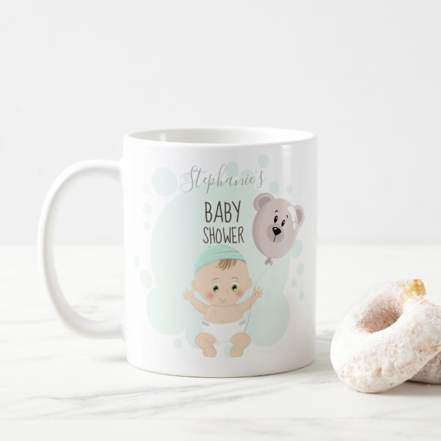 Söta Baby och björnballonger Kaffemugg (Med munk)