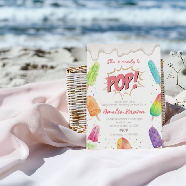 Söta Baby på vägen | Ice Cream Pop Baby Shower Inbjudningar (Skapare uppladdad)
