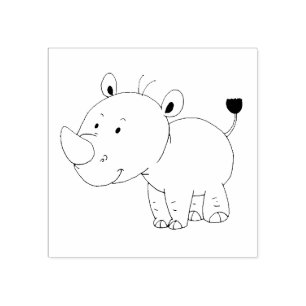Söta baby rhinoceros stämpel