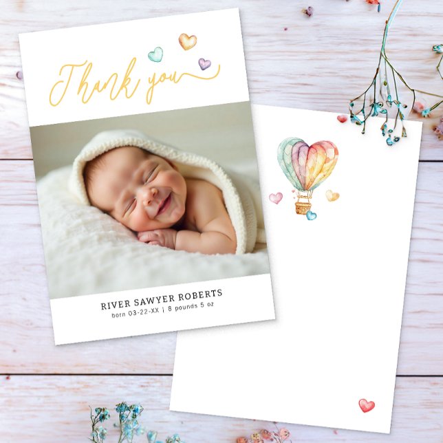 Söta Baby Shower Foto Tackkort Tack Kort (Sweetheart Baby Shower Photo Thank You Card)
