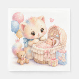 Söta Baby Shower Servetter | Tumble Watercolor