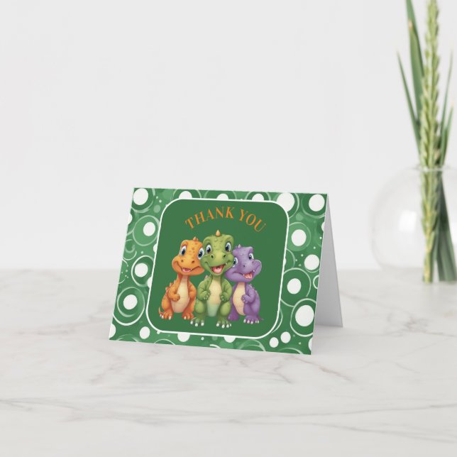 Söta Babydinosauriens Fester Tack Kort (Framsida)