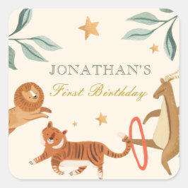 Söta babyduschruta S för vattenfärgskog Fyrkantigt Klistermärke