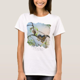 Söta Babygamla Ugglor På Grenar Vilda Djur T Shirt