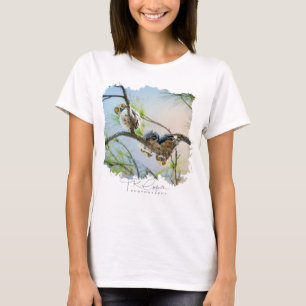 Söta Babygamla Ugglor På Grenar Vilda Djur T Shirt