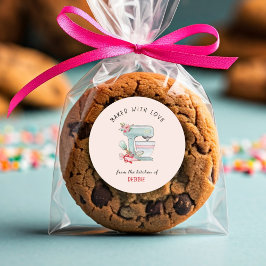 Söta 'bakade med kärlek' bagare  runt klistermärke