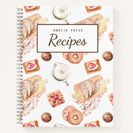 Söta bakade Pastries Anpassadet Recept Bok