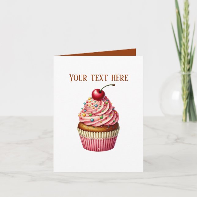 Söta Bakery leverantörer cupcake anpassningsbar Kort (Framsida)