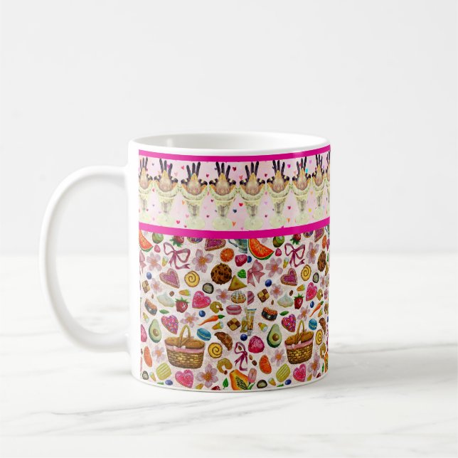 Söta bakverk konfektyr godis kaffemugg (Vänster)