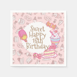 Söta bakverk och drycker persikor pappersservett